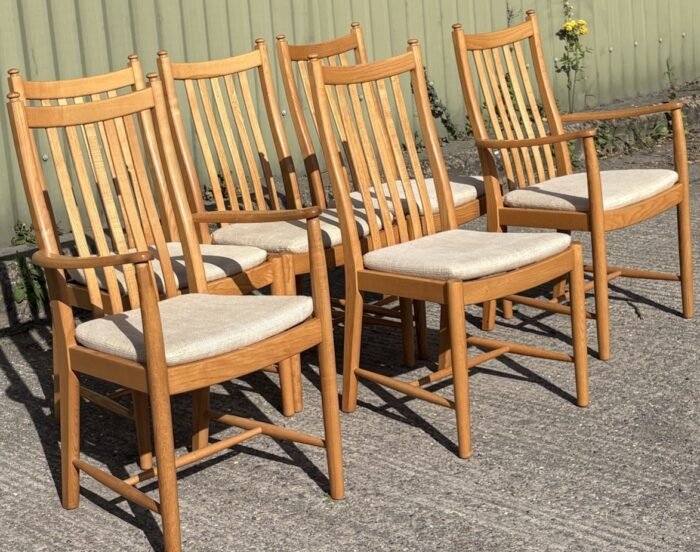 SUPERB MODERN SET OF 6 ERCOL PENN DINING CHAIRS - Image 5