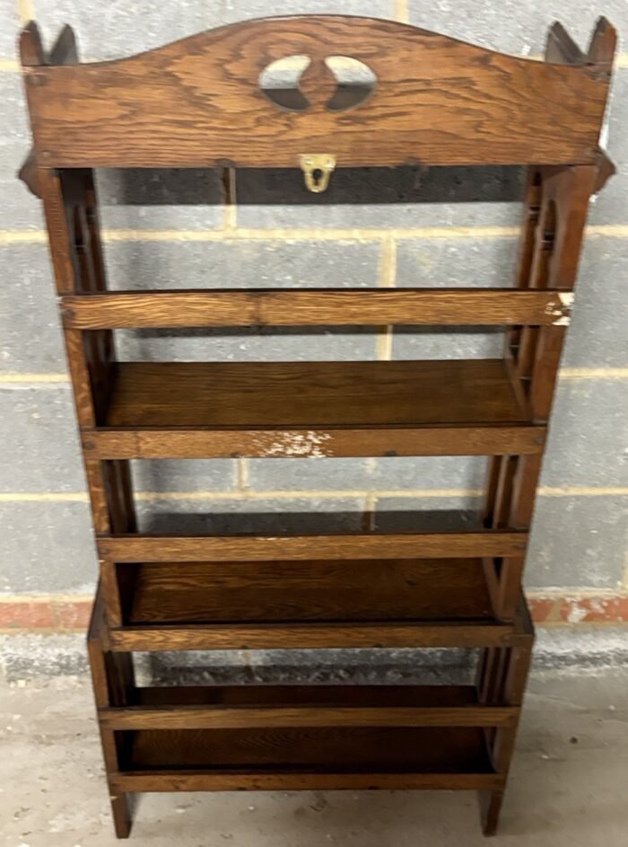SUPERB SOLID OAK ARTS & CRAFTS BOOKCASE - Image 2