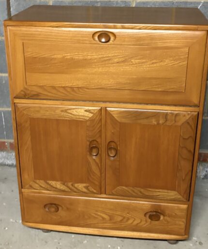 FINE ERCOL WRITING BUREAU DESK CABINET