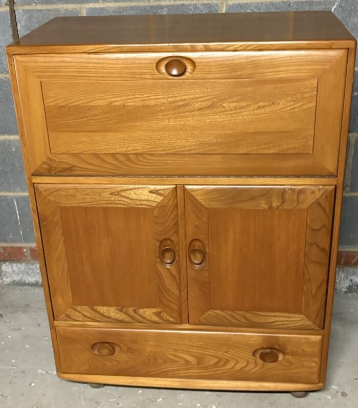 FINE ERCOL WRITING BUREAU DESK CABINET - Image 2