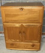 FINE ERCOL WRITING BUREAU DESK CABINET - Image 3