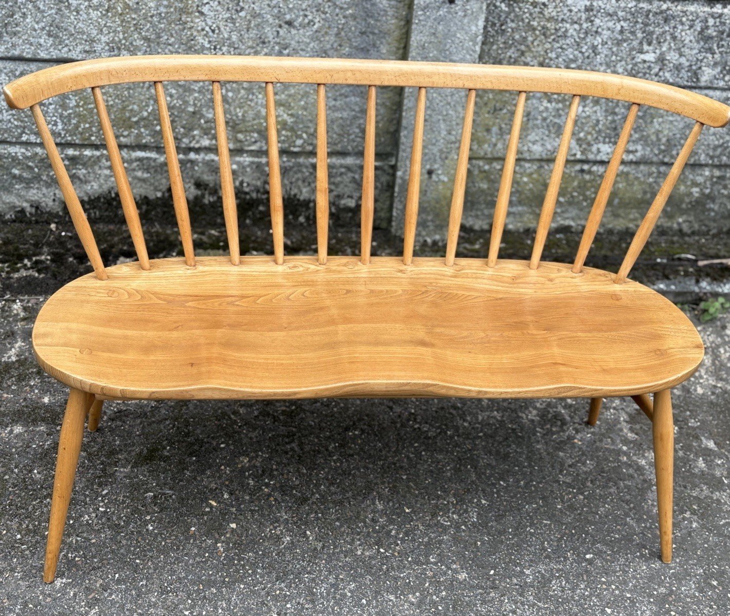 s-l1600-342.jpg Very Rare Early Ercol Love Seat Bench Solid Elm & Beech - Image 1