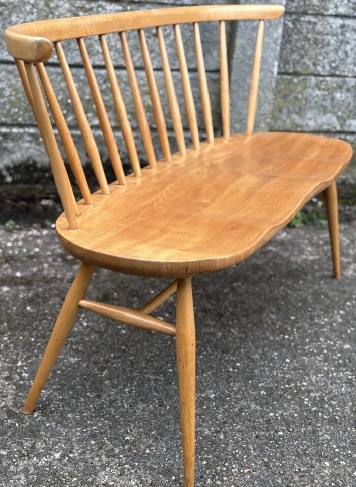 Very Rare Early Ercol Love Seat Bench Solid Elm & Beech - Image 2