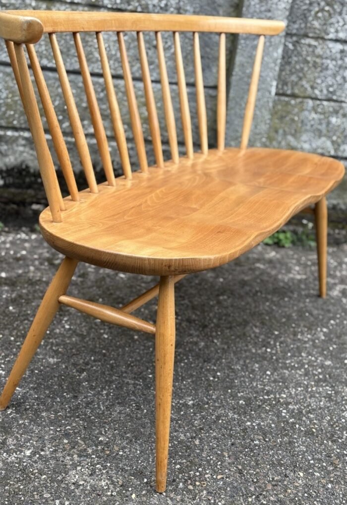 Very Rare Early Ercol Love Seat Bench Solid Elm & Beech - Image 3