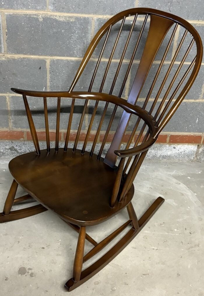 Rare Ercol Quaker Chairmakers Rocking Armchair - Image 3