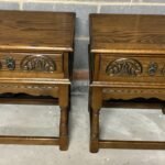 Modern Old Charm Oak Lamp Tables