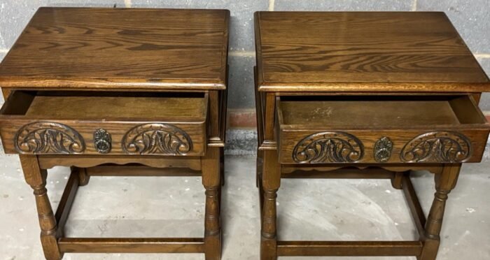 Modern Old Charm Oak Lamp Tables - Image 3