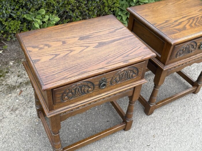 Modern Old Charm Oak Lamp Tables - Image 5