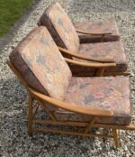 RARE ERCOL 442 PAIR OF ARMCHAIRS WITH MATCHING STOOL - Image 5