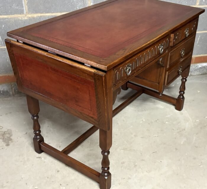Small Old Charm Solid Oak Extending Writing Desk - Image 2