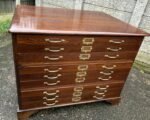 Very Rare Antique Oak Arts & Crafts 9 Drawer Plan Chest - Image 3