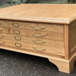 Rare Large Arts & Crafts Oak Plan Chest Coffee Table
