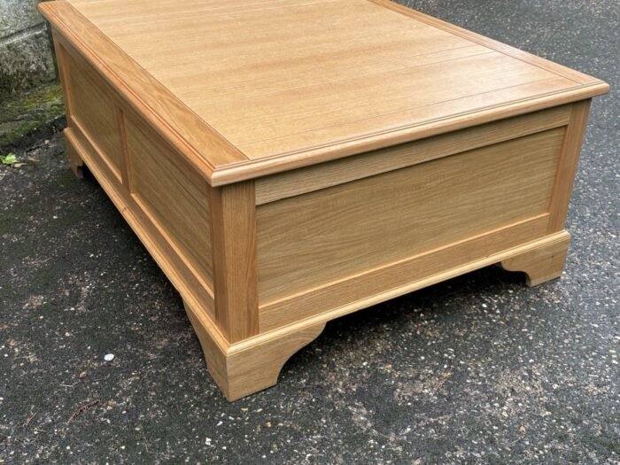 Rare Large Arts & Crafts Oak Plan Chest Coffee Table - Image 5