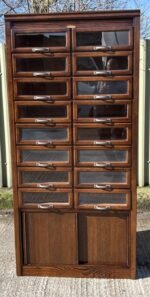 Rare Oak 16 Drawer Haberdashery Shop Cabinet