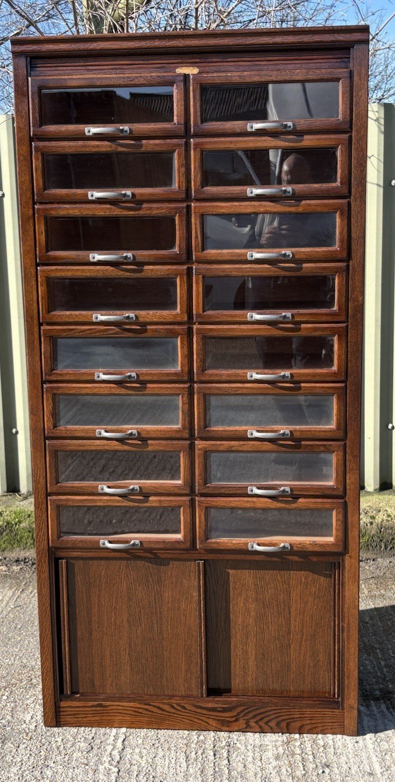 s-l1600-452.jpg Rare Oak 16 Drawer Haberdashery Shop Cabinet - Image 1