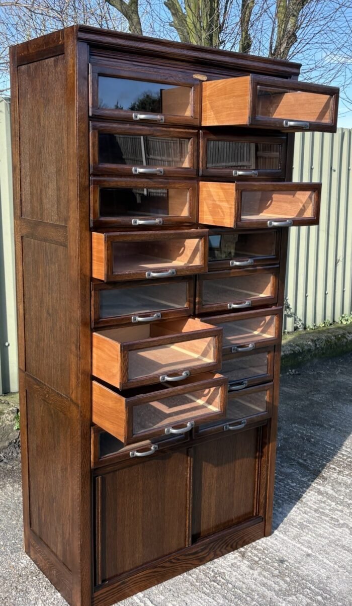 Rare Oak 16 Drawer Haberdashery Shop Cabinet - Image 4