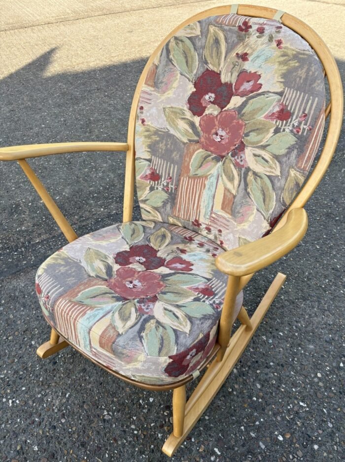 FINE RETRO ERCOL GRANDFATHER ROCKING ARMCHAIR - Image 2