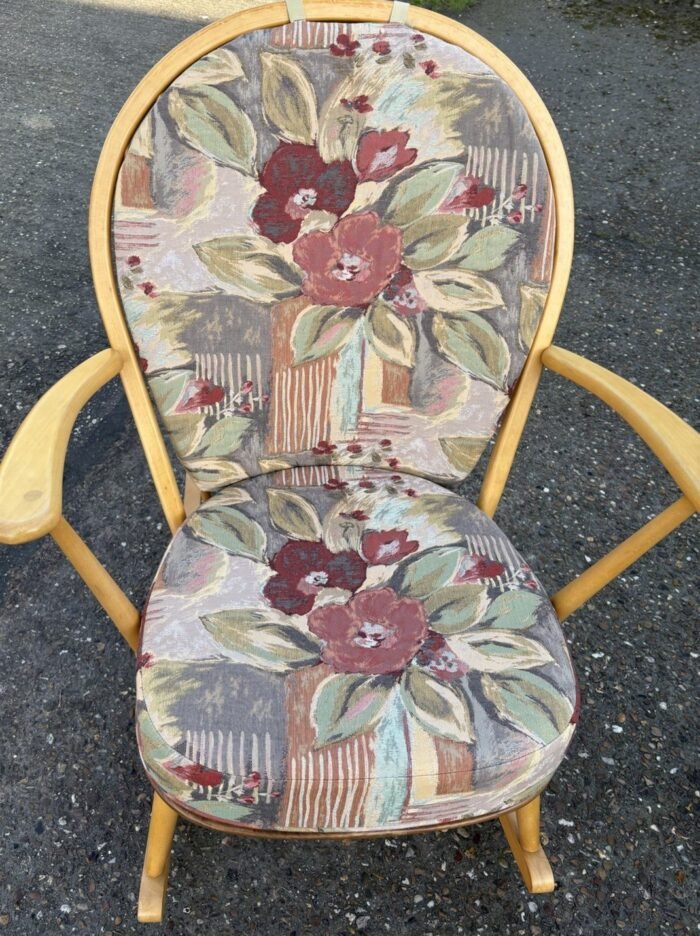 FINE RETRO ERCOL GRANDFATHER ROCKING ARMCHAIR - Image 5