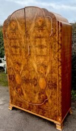 Superb Walnut Art Deco 2 Door Wardrobe