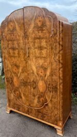 Superb Walnut Art Deco 2 Door Wardrobe - Image 2