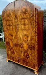 Superb Walnut Art Deco 2 Door Wardrobe - Image 4