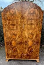 Superb Walnut Art Deco 2 Door Wardrobe - Image 5