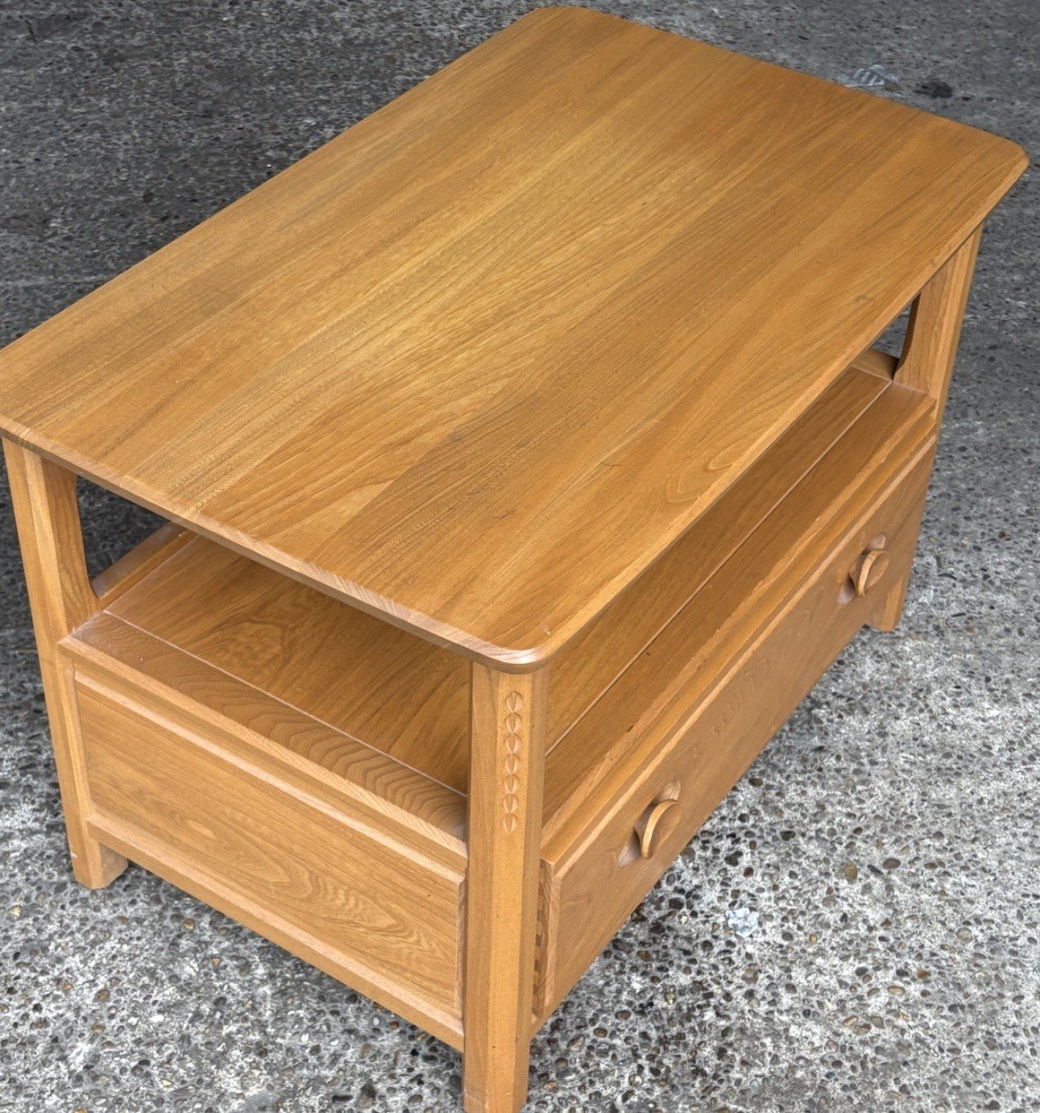s-l1600-472.jpg Fine Modern Ercol TV Corner Cabinet Solid Ash - Image 1