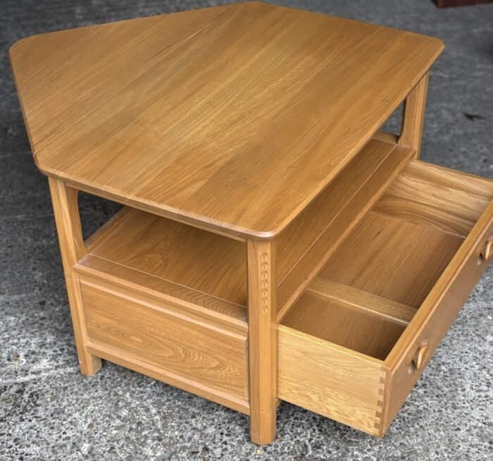 Fine Modern Ercol TV Corner Cabinet Solid Ash - Image 5