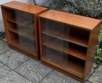 Stunning Vintage Teak Glass Bookcase