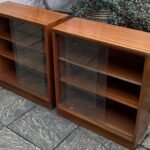 Stunning Vintage Teak Glass Bookcase