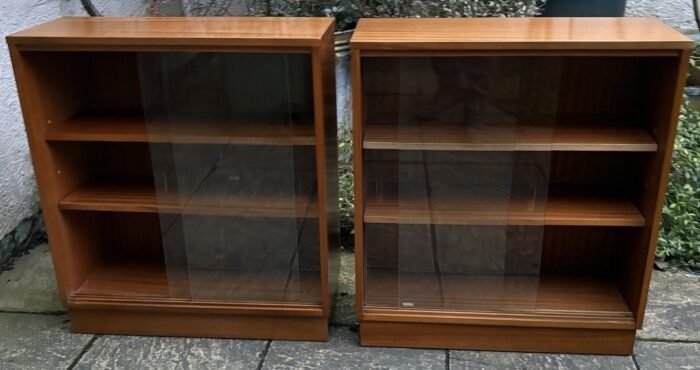 Stunning Vintage Teak Glass Bookcase - Image 2