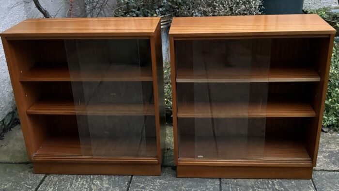 Stunning Vintage Teak Glass Bookcase - Image 3