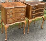 Superb Pair of Harlequin Art Deco Walnut Bedside Chests