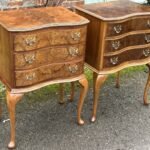 Superb Pair of Harlequin Art Deco Walnut Bedside Chests