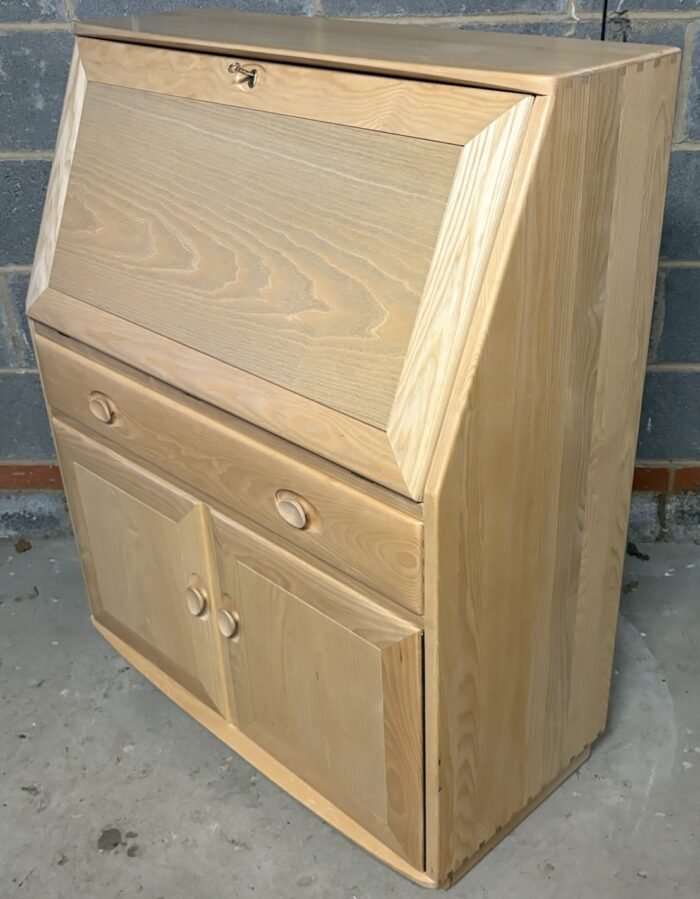 Fine Modern Ercol Writing Bureau Desk Cabinet - Image 4