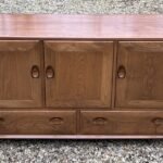 FINE RETRO ERCOL SIDEBOARD SOLID ELM EARLY 1960s