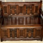 SOLID CARVED OAK OLD CHARM MONKS BENCH