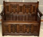 SOLID CARVED OAK OLD CHARM MONKS BENCH - Image 3