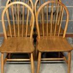 SET OF 4 SMALL RETRO ERCOL DINING CHAIRS