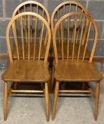 SET OF 4 SMALL RETRO ERCOL DINING CHAIRS - Image 3