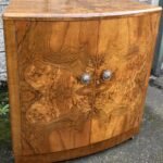 VERY RARE ART DECO WALNUT DRINKS COCKTAIL CABINET MINT