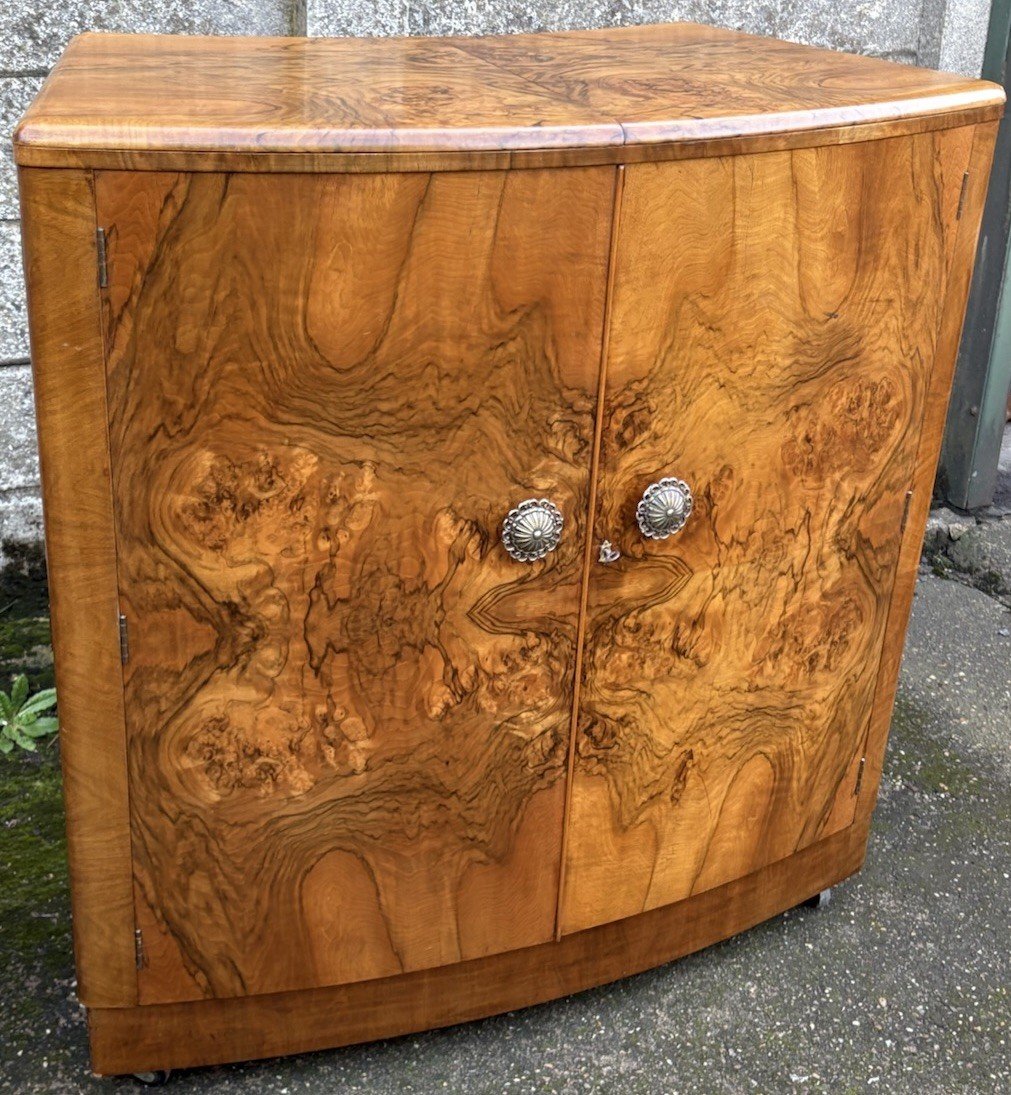 s-l1600-682.jpg VERY RARE ART DECO WALNUT DRINKS COCKTAIL CABINET MINT - Image 1
