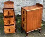 SUPERB PAIR OF ART DECO WALNUT BEDSIDE CHESTS AMAZING VENEERS