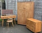 Very Rare Retro Ercol Fitted 2 Door Wardrobe Compactum Solid Elm Early 1960s