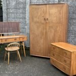 Very Rare Retro Ercol Fitted 2 Door Wardrobe Compactum Solid Elm Early 1960s
