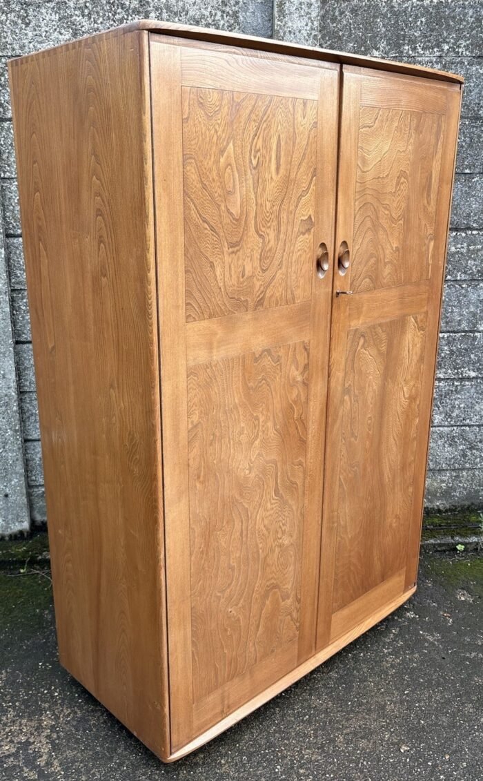 Very Rare Retro Ercol Fitted 2 Door Wardrobe Compactum Solid Elm Early 1960s - Image 3