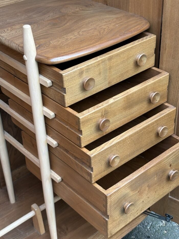 Very Rare Retro Ercol Fitted 2 Door Wardrobe Compactum Solid Elm Early 1960s - Image 5