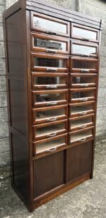 Rare Oak 16 Drawer Haberdashery Shop Cabinet
