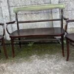 Rare Antique Thonet Bentwood 2 Seater Bench & Two Armchairs Early 20th Century