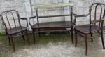 Rare Antique Thonet Bentwood 2 Seater Bench & Two Armchairs Early 20th Century